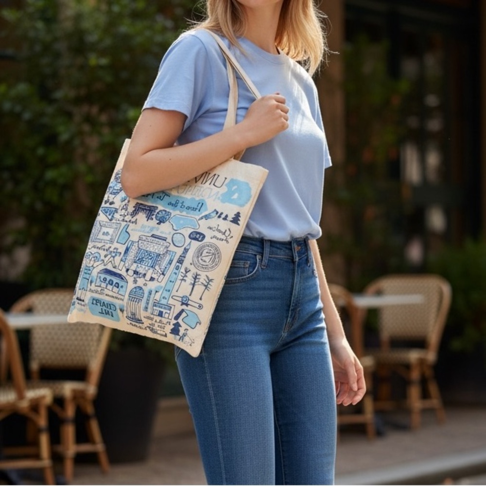 UNC Chapel Hill Tote + Waist Fanny Pack Bag Set Collegiate Spirit, Campus Icons - Picture 4 of 15
